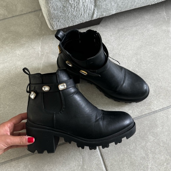 Rhinestones Ankle Boots - Picture 1 of 5